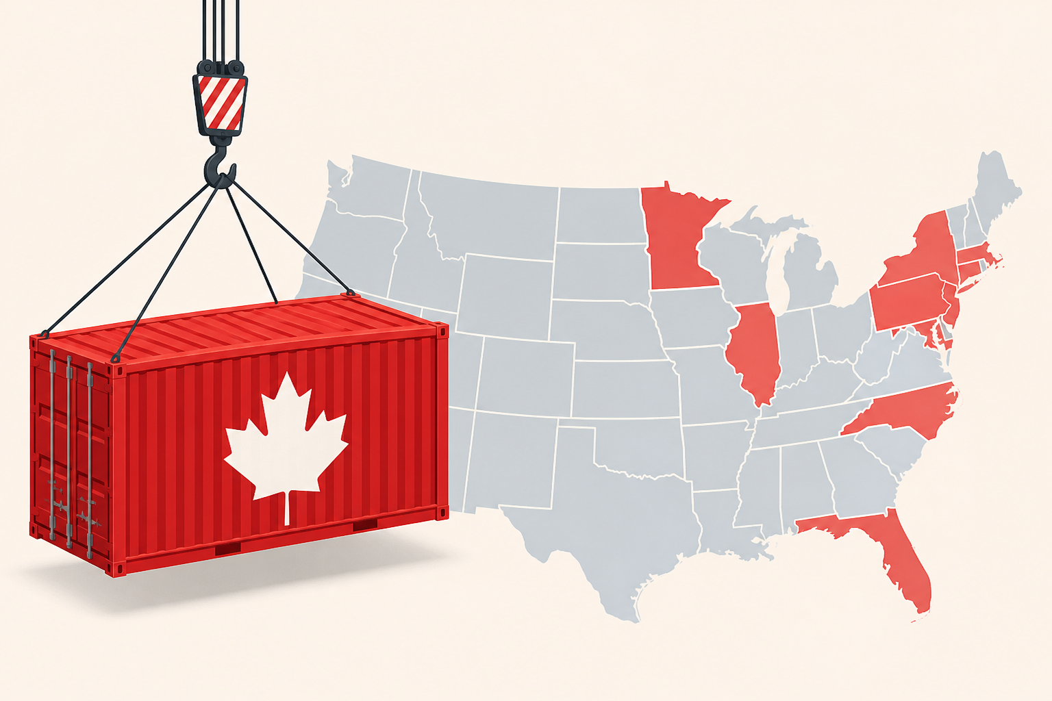 Canada's tariffs target certain U.S. states. See which regions are most vulnerable.