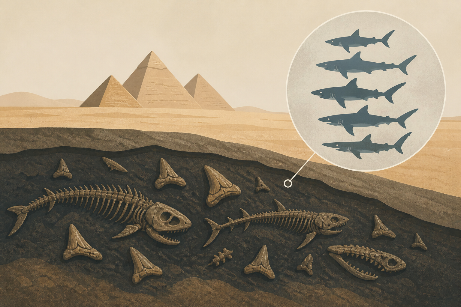 Ancient shark graveyard discovered in Egypt reveals 5 extinct species from dinosaur era