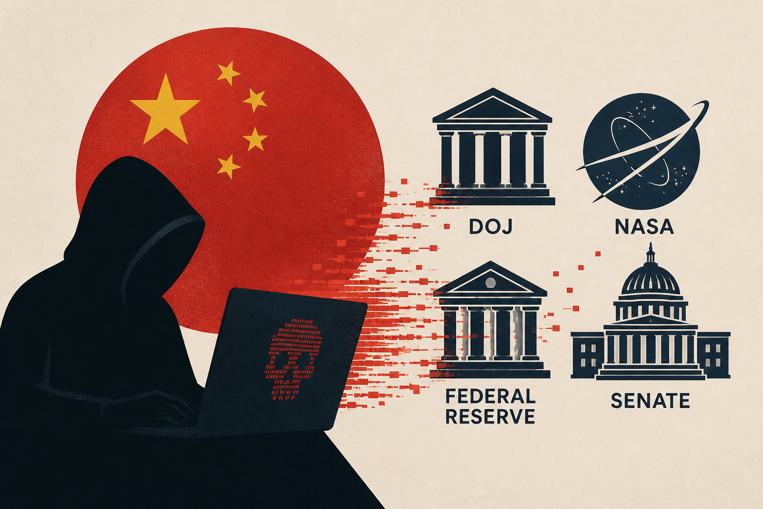 US says Chinese hackers broke into DOJ, NASA, Federal Reserve, Senate