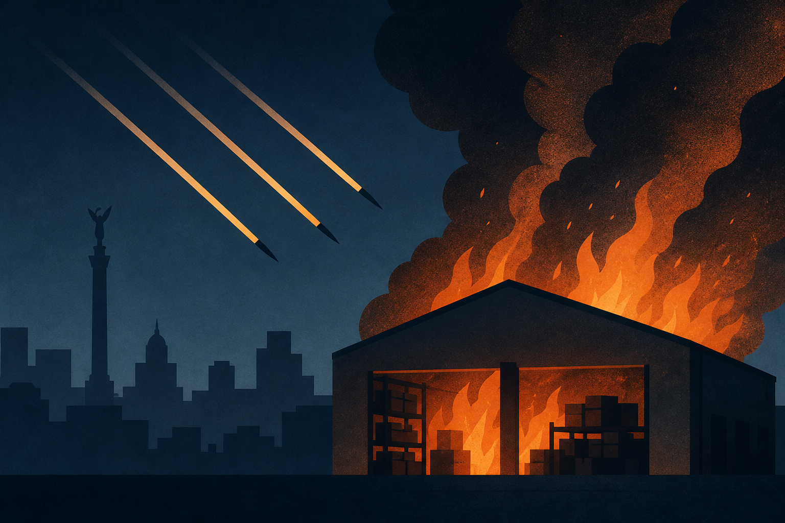 Russian Barrage Hits Kyiv, Sets Warehouses Ablaze in Latest Overnight Attack