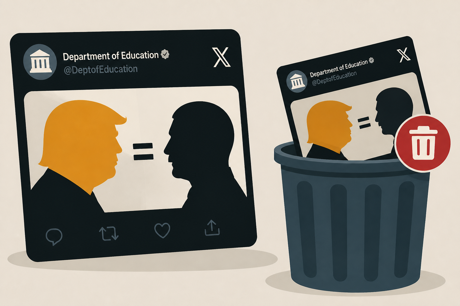 Department Of Education Shares Then Deletes X Post That Compared Trump To Hitler