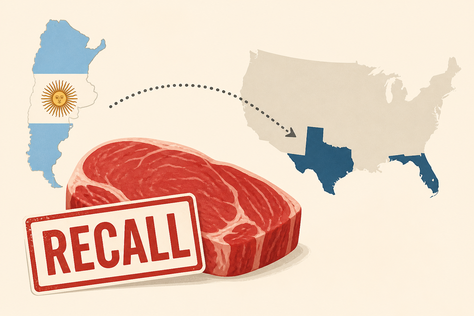 USDA recalls 30,000 pounds of Argentine beef sold in Texas and Florida