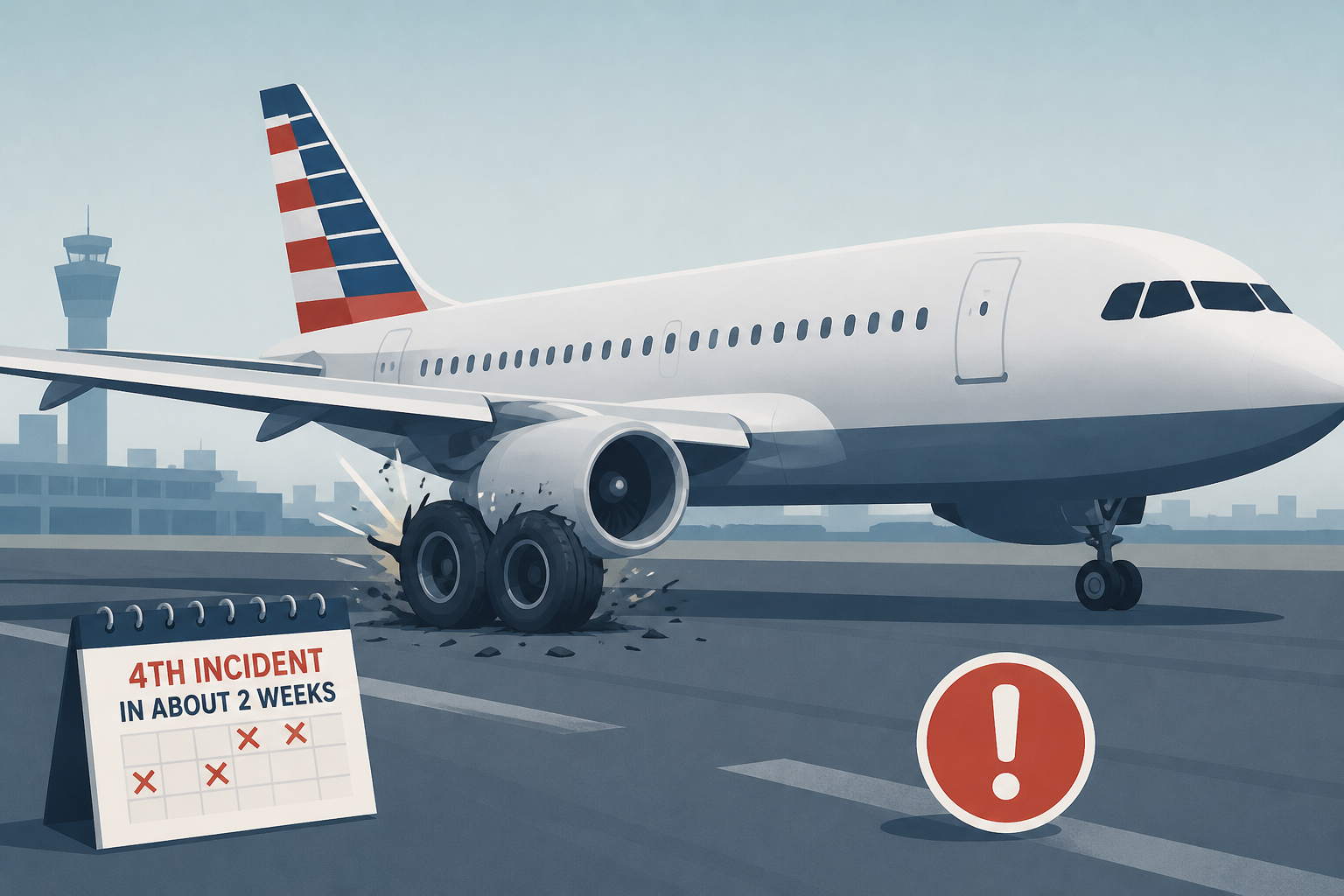 American Airlines plane blows 2 tires at Chicago O'Hare Airport before takeoff; 4th incident in about 2 weeks