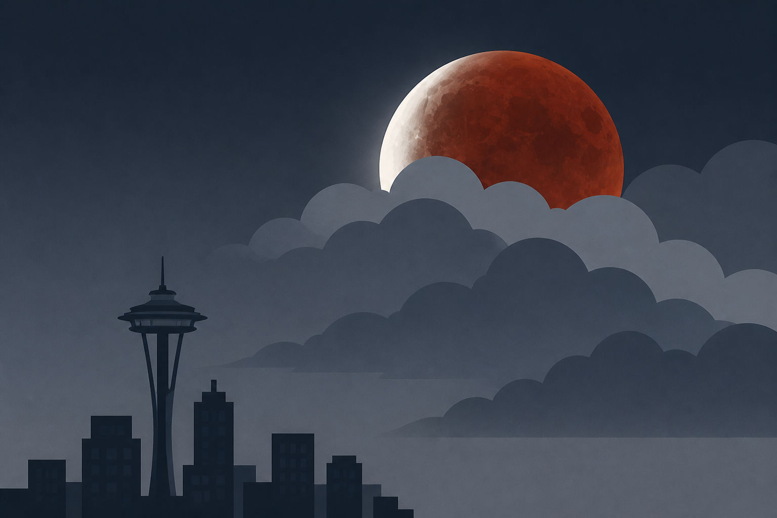 Lunar eclipse in Seattle gets cloudy weather outlook