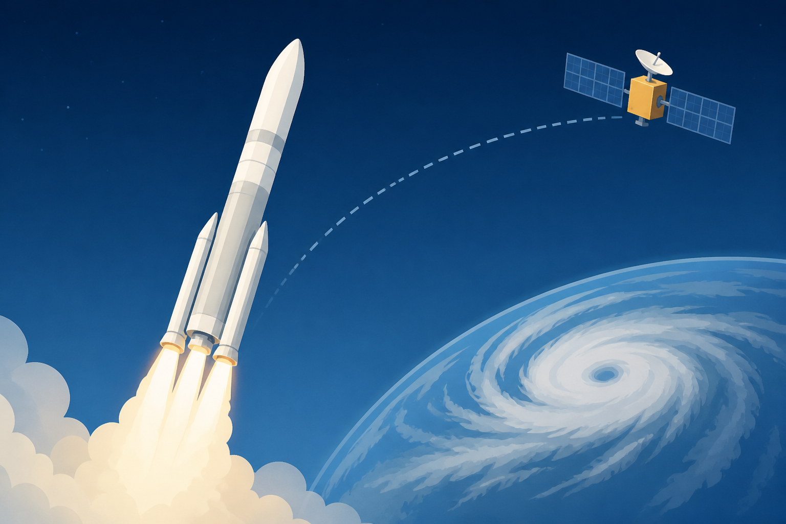 Powerful Ariane 6 rocket launches European weather satellite to orbit