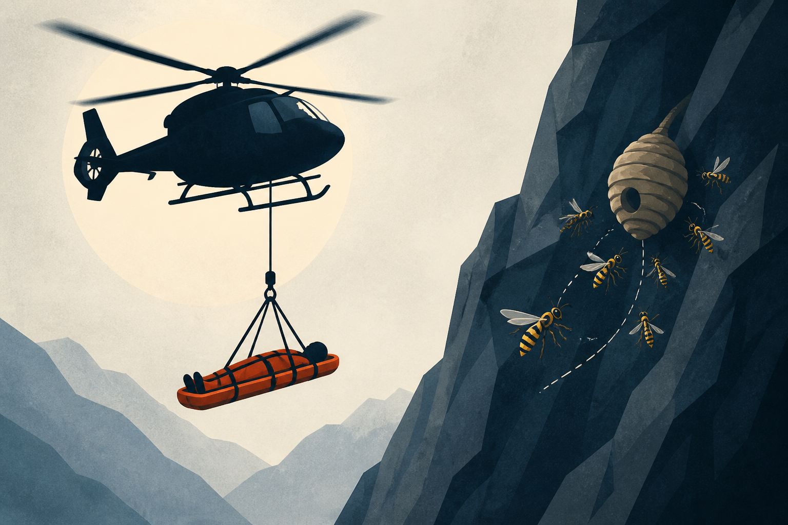 Helicopter Rescues Climber Stung Over 100 Times by Wasps