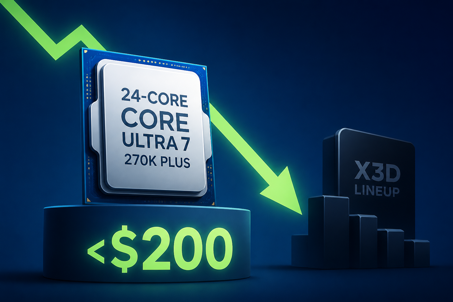 Intel's 24-Core Core Ultra 7 270K Plus Dips Below $200 For The First Time Since Launch, Pressuring AMD's X3D Lineup
