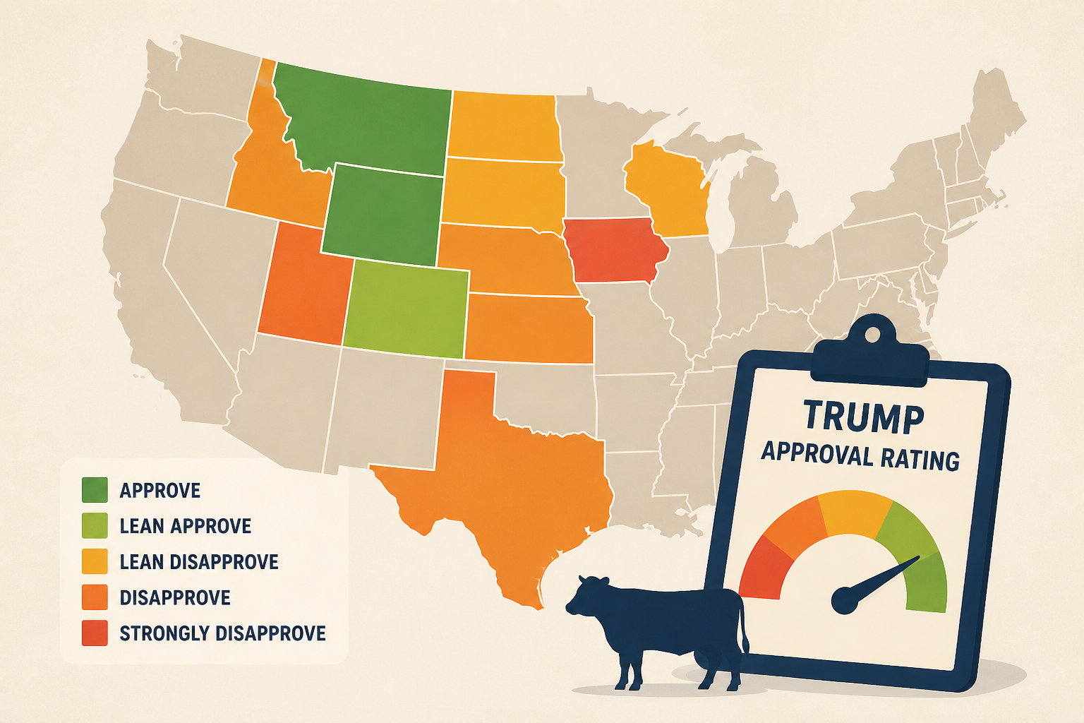 Map Shows Donald Trump's Approval Rating in Biggest Beef States