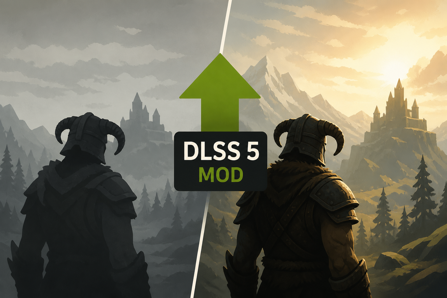 DLSS 5 Gets Modded Into Skyrim With Dramatic Changes to Lighting and Character Faces