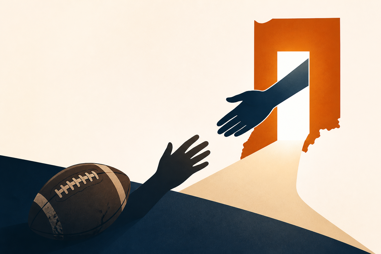 A former Indiana football star had fallen on hard times. A chance encounter with a fellow Hoosier gave him a new lease on life.