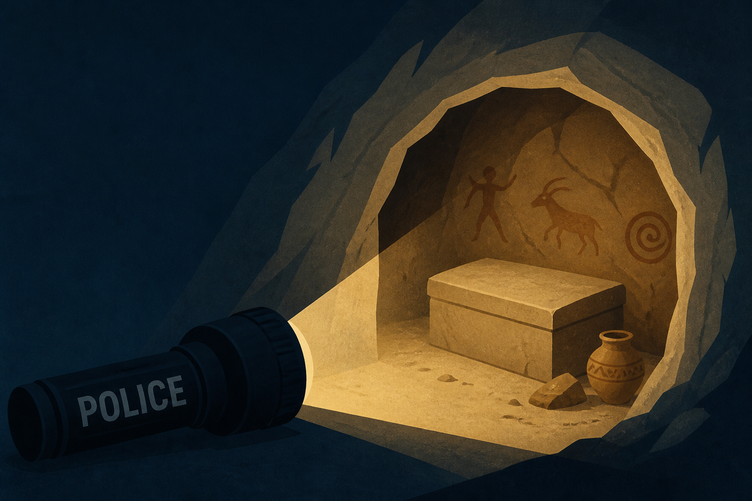 Police operation takes unexpected turn when officers stumble upon ancient burial cave