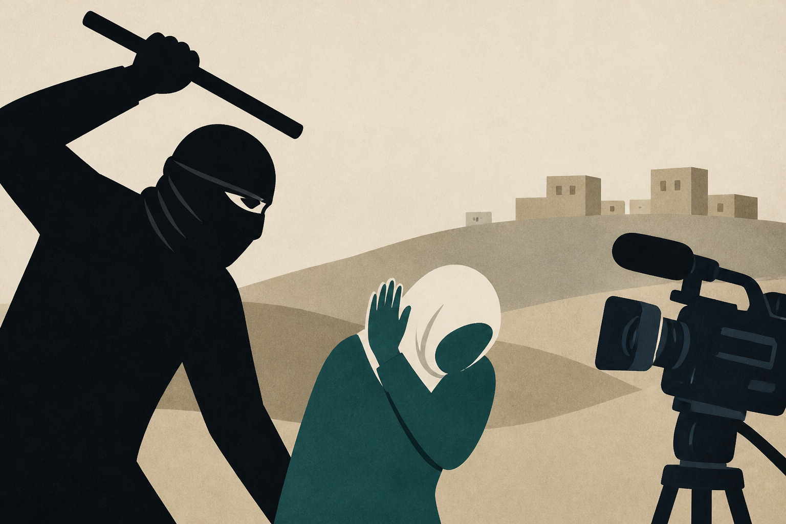 Masked Israeli settlers attack Palestinian woman, NBC News team in West Bank