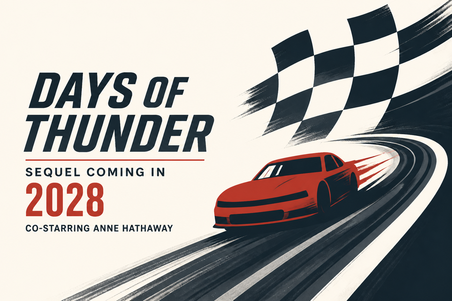 Tom Cruise announces Days of Thunder sequel to release in 2028, co-starring Anne Hathaway