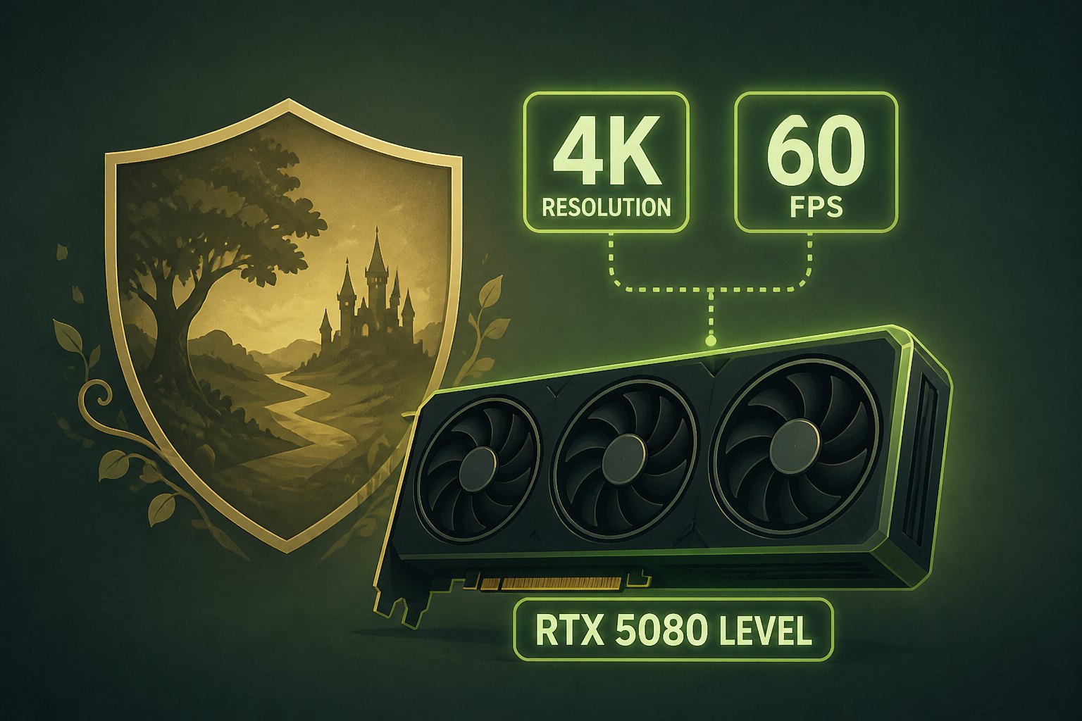 To play Fable at 4K resolution and 60 FPS, you will need a graphics card of the RTX 5080 level.