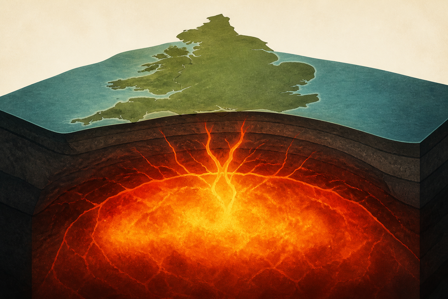 Ancient volcano with the force of one million nuclear bombs found beneath England