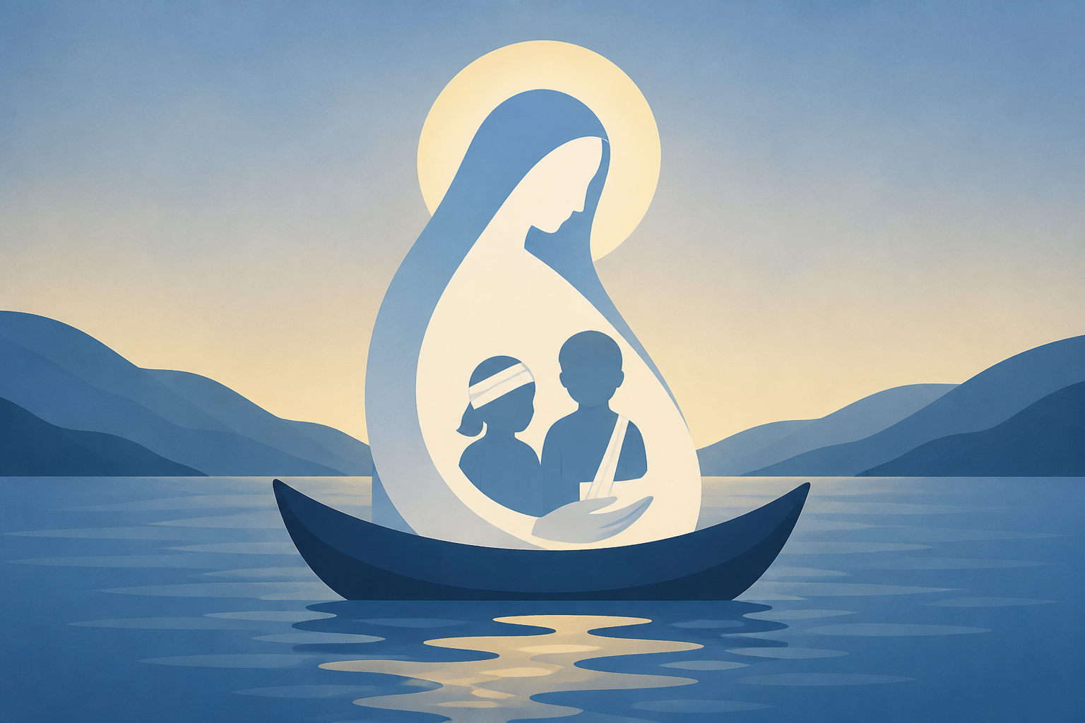 During procession on Lake Albano, Pope entrusts wounded children to Mary