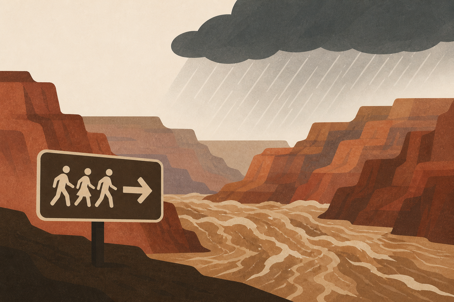 Dozens of people evacuated from parts of the Grand Canyon after flash floods