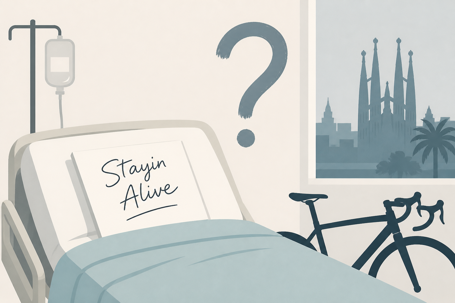 'Stayin Alive' – Tadej Pogačar posts update from Barcelona hospital bed as question marks linger over cause of crash and rest of season after Vuelta a España abandon