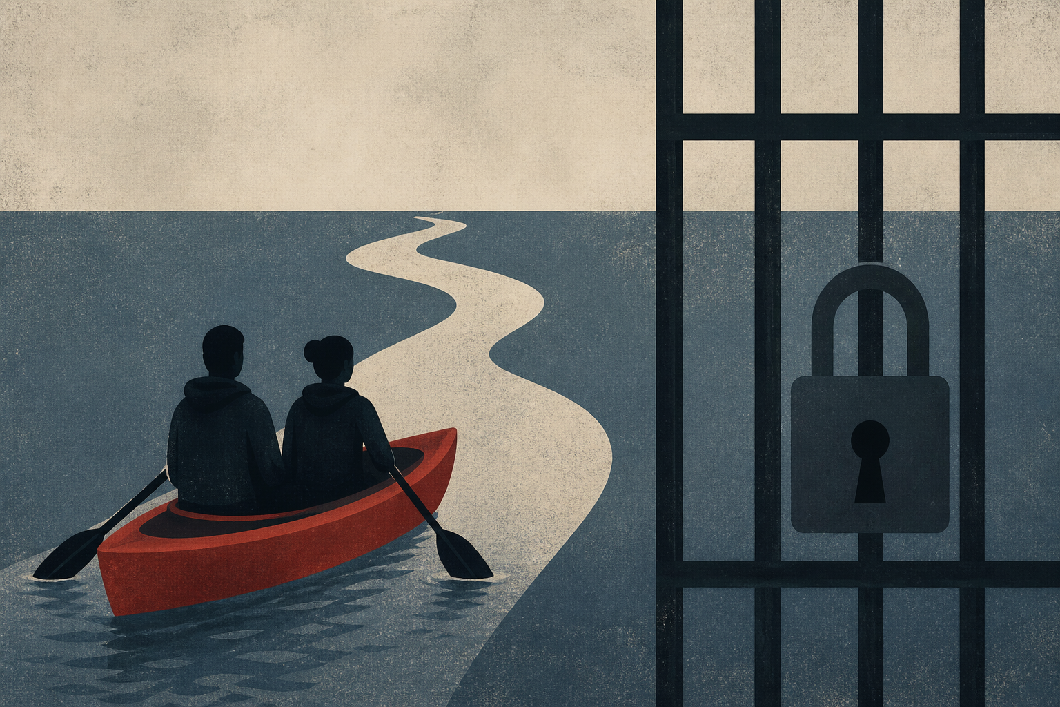 Russian lovers who deserted 'meat grinder' war and hopped in kayak to escape now face prison