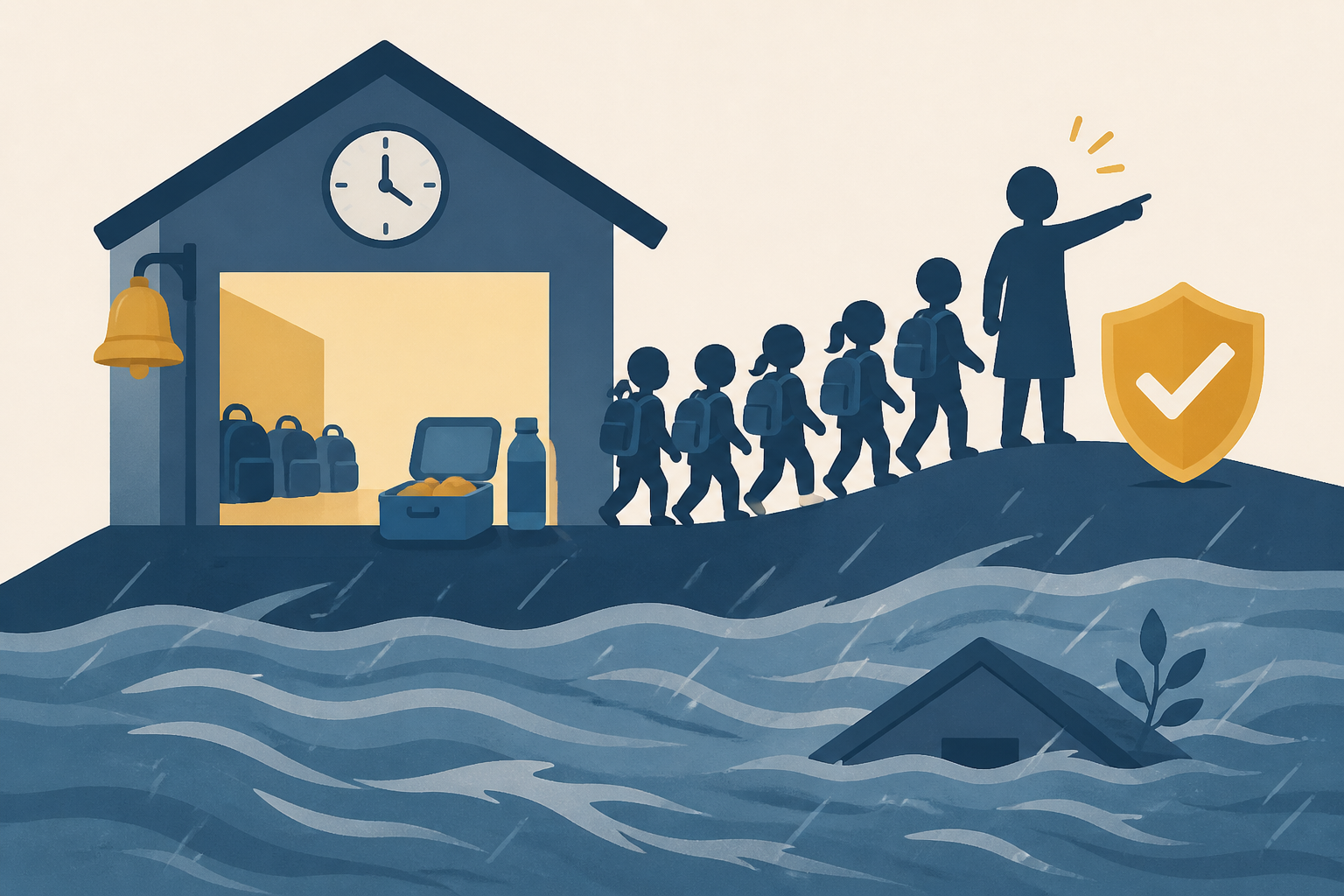 Children at a Nepal school escape floods thanks to their lunch break and alert teachers