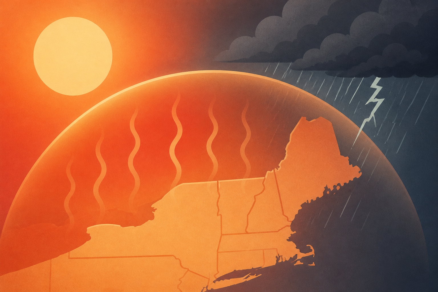 A massive heat dome is bringing storms to the Northeast, and causing sweltering temperatures heading into fall