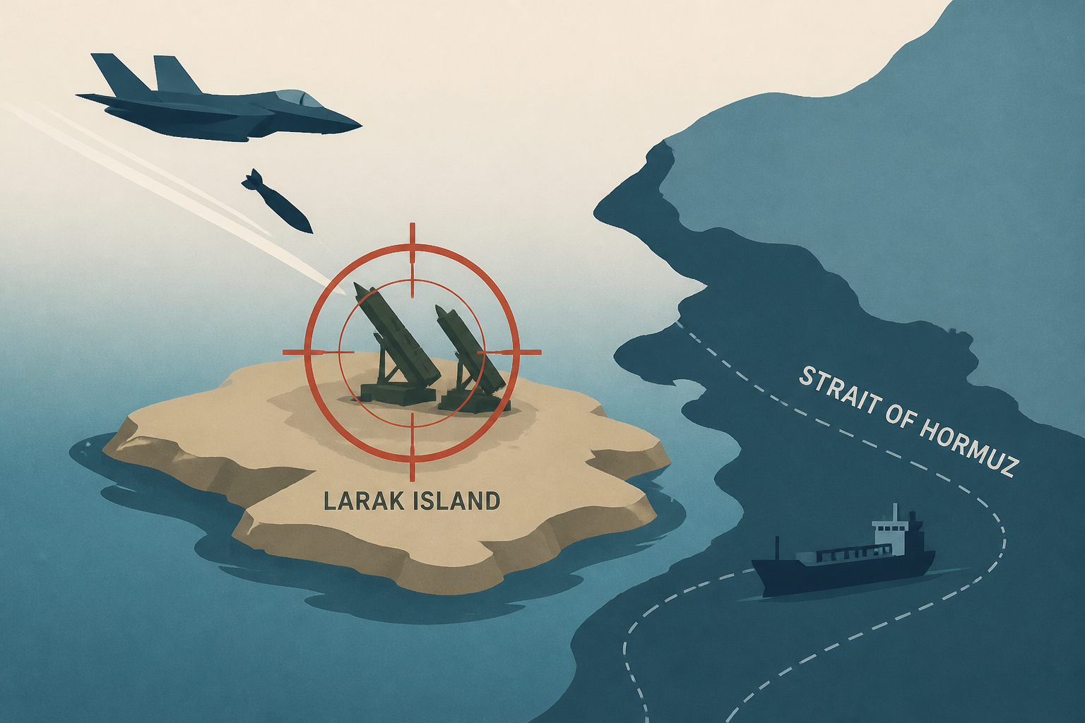 US strikes Iranian launchers on Larak island amid strait of Hormuz tensions