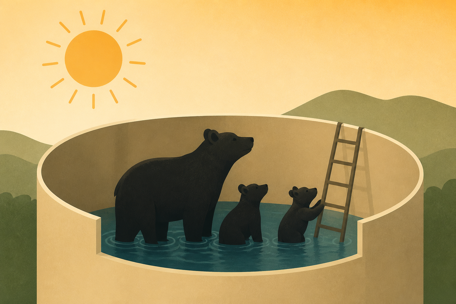 Bear family rescued from large water tank in La Verne during heat wave