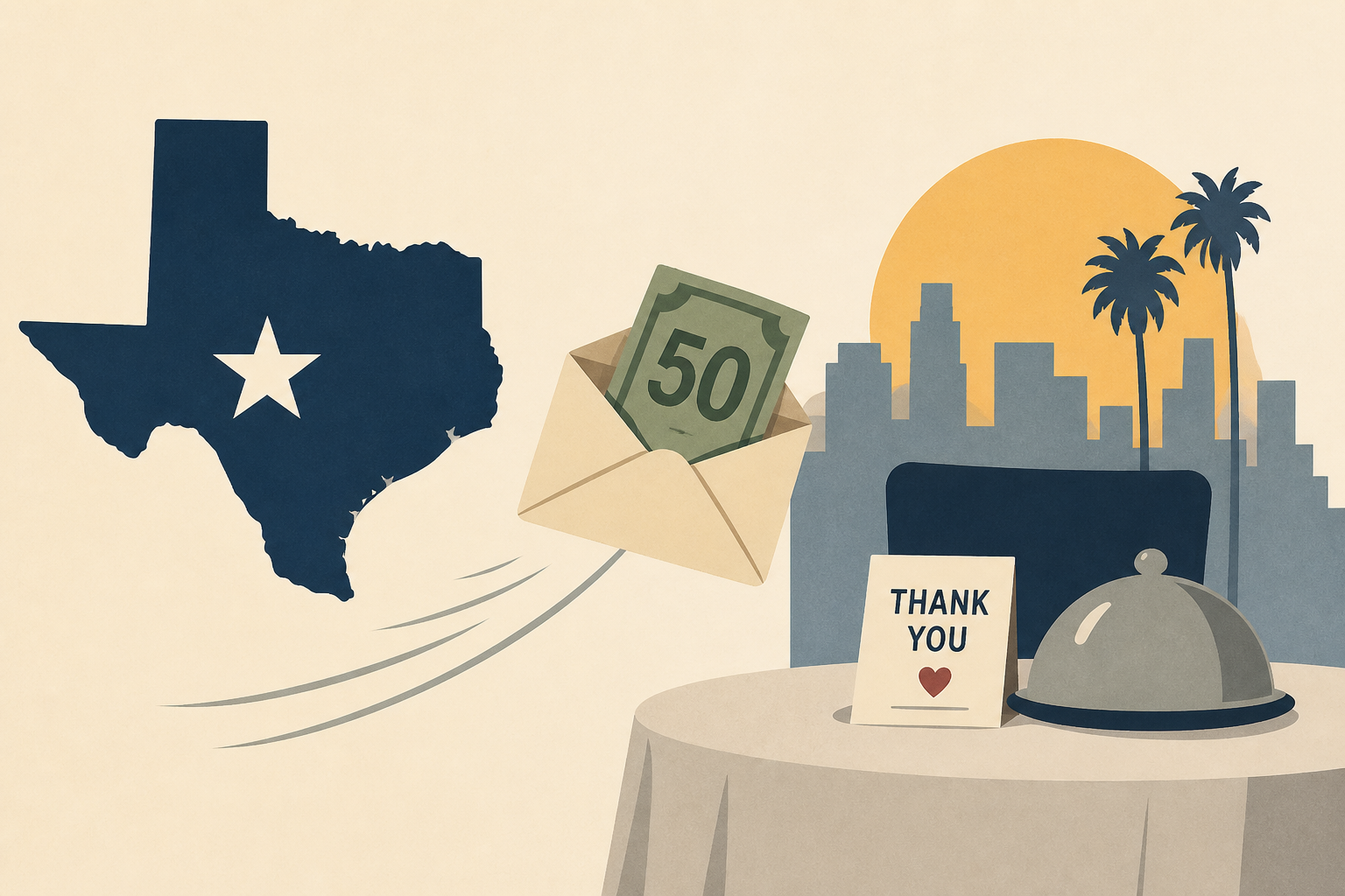 Texas Man Mails $50 to Los Angeles Restaurant Because He Was Worried He Forgot to Tip His Waitress During Work Trip
