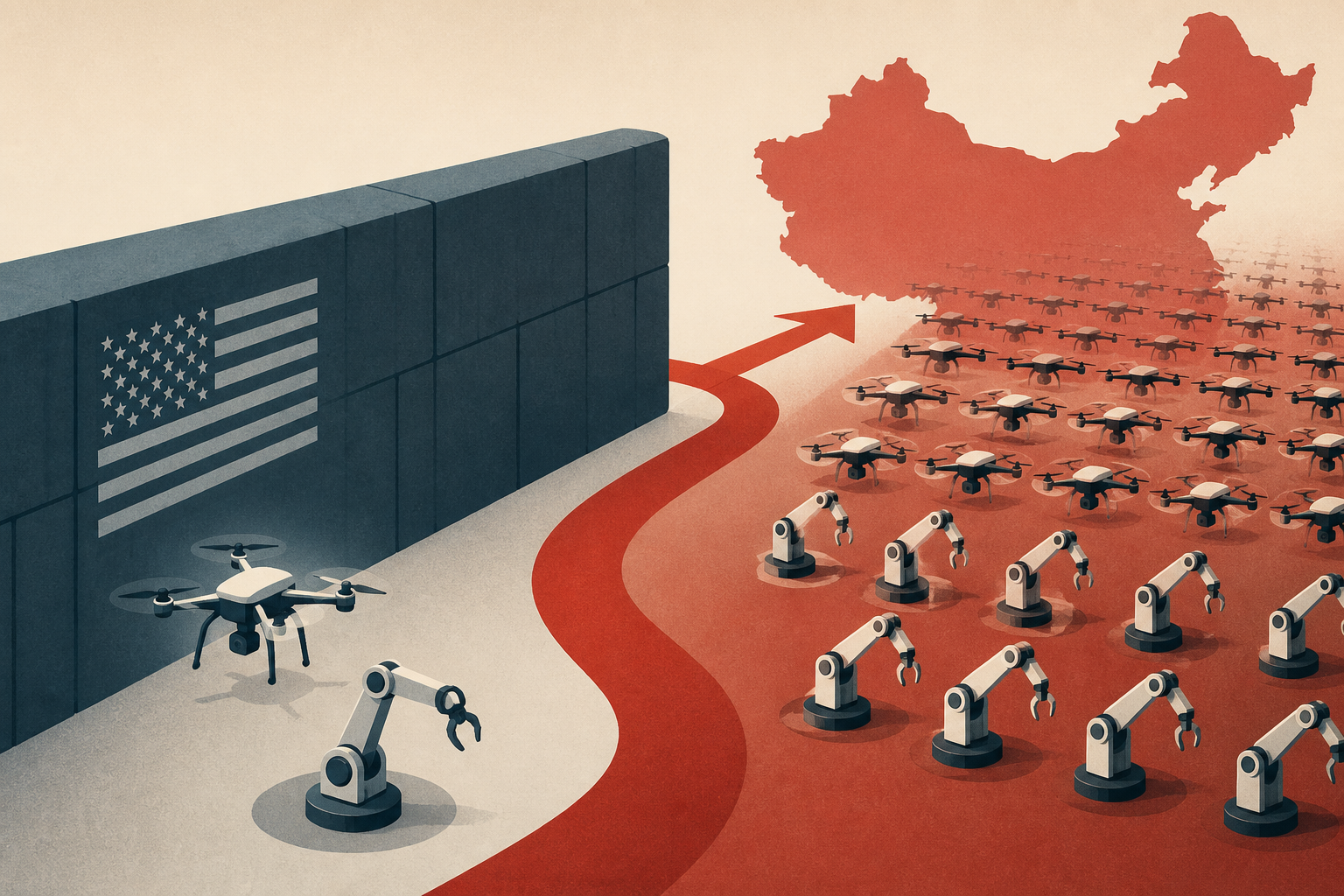The U.S. is building barriers around drones and robots, but China has scale to get around them
