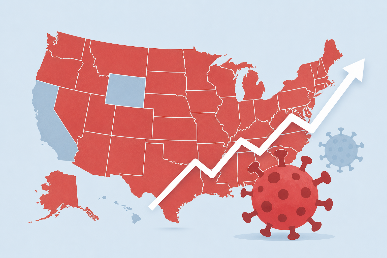 COVID-19 cases are on the rise in these 48 states. See map