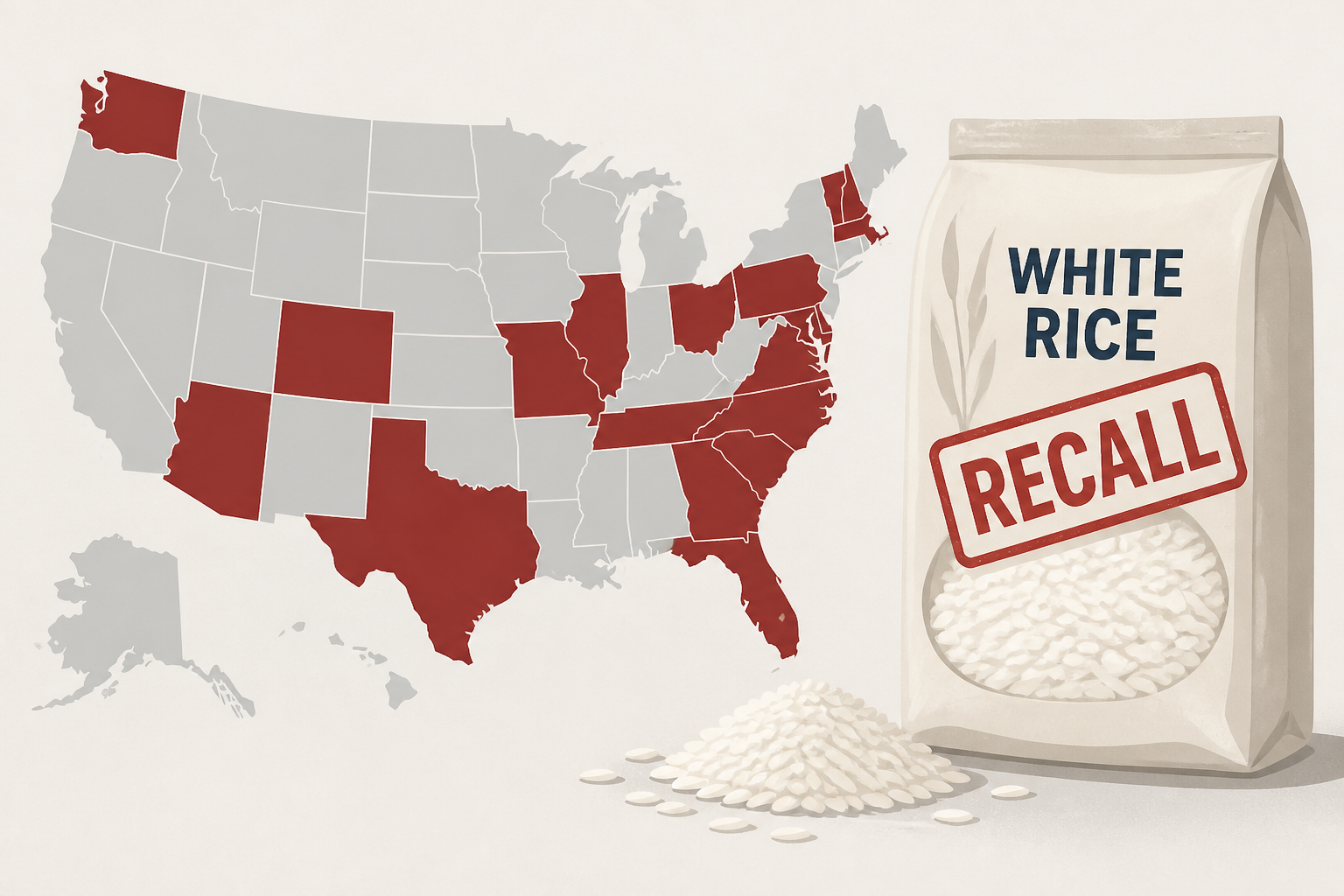 White rice recall expands to a dozen states including WA