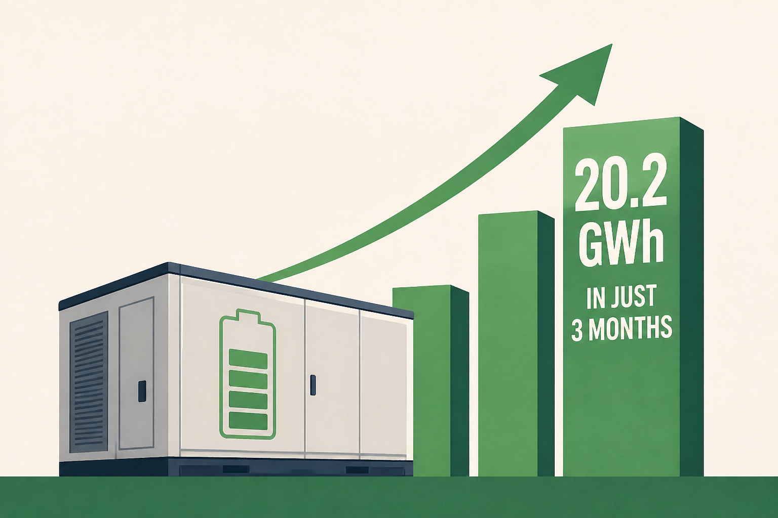 The US added a record 20.2 GWh of battery storage in just 3 months