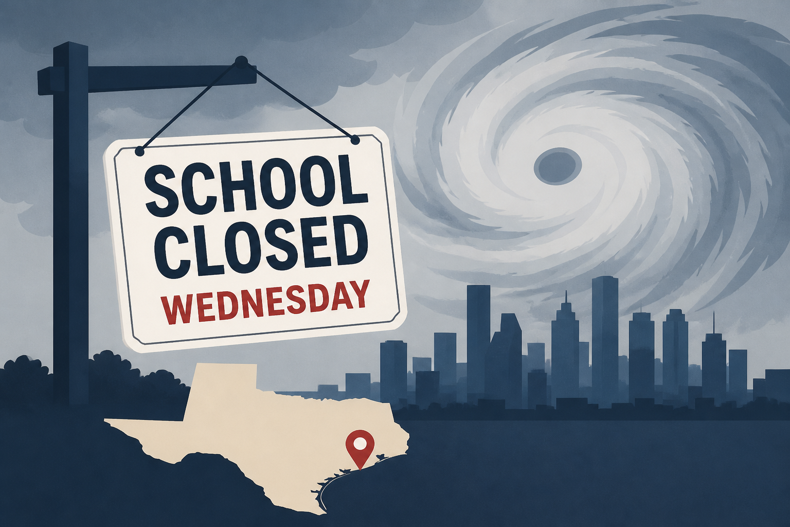 Houston-area school districts closed Wednesday due to Tropical Storm Edouard