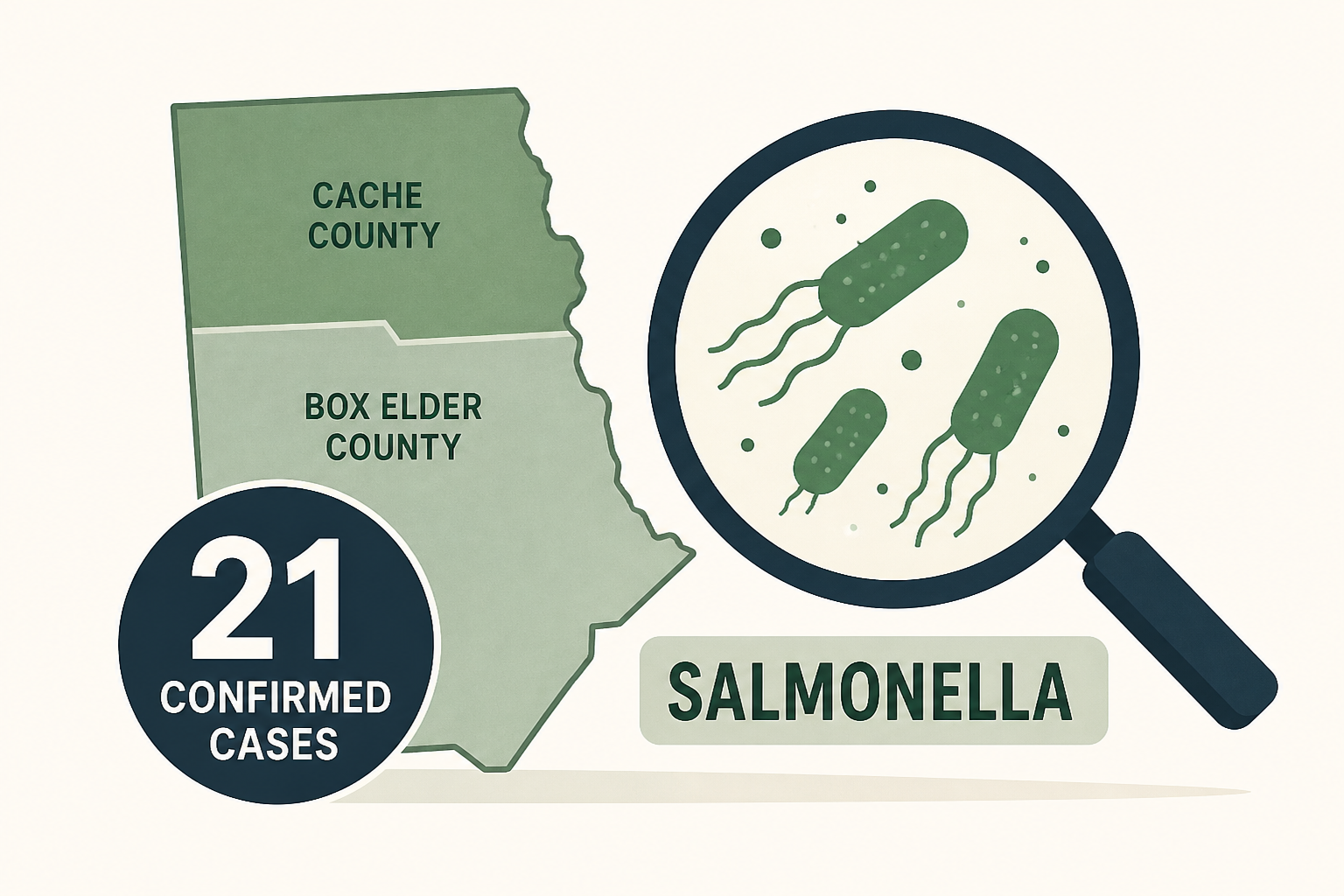 21 confirmed cases in Salmonella outbreak in Cache, Box Elder counties