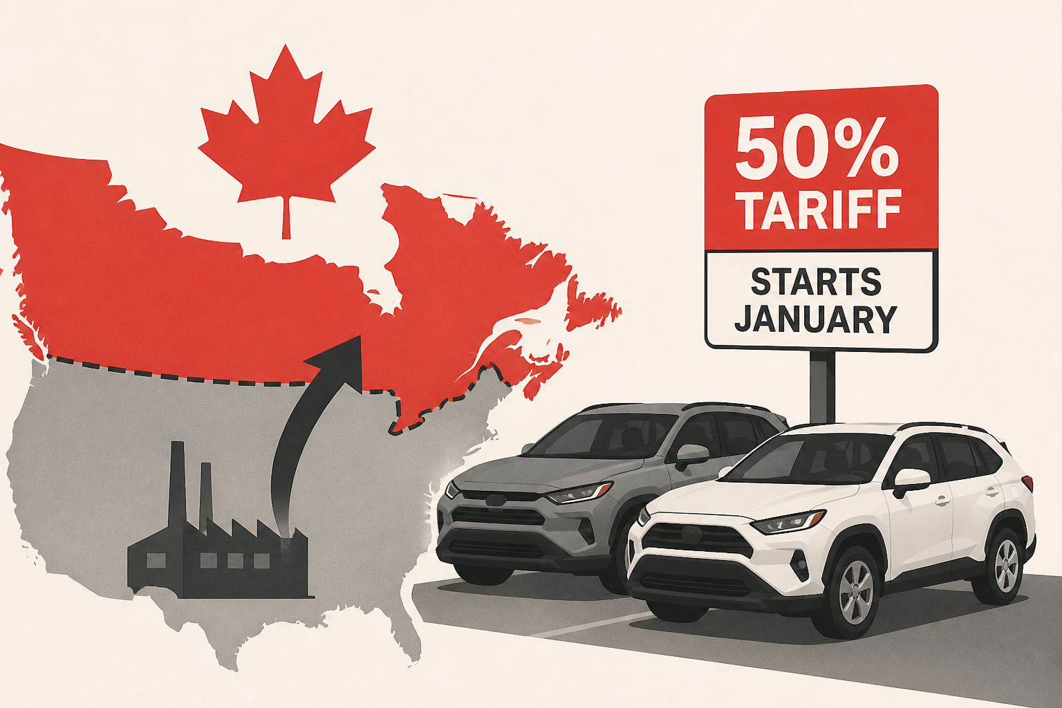 Toyota and Honda Build Three Quarters of Canada's Cars. A 50% Tariff Hits Them in January, and the CR-V and RAV4 on the Lot Were Built on the Wrong Side of the Border