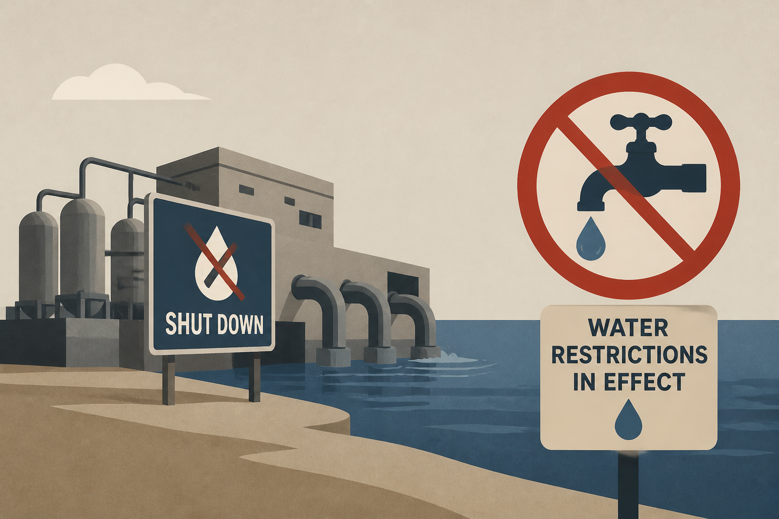 Most Israeli desalination plants shut down again, water restrictions continue