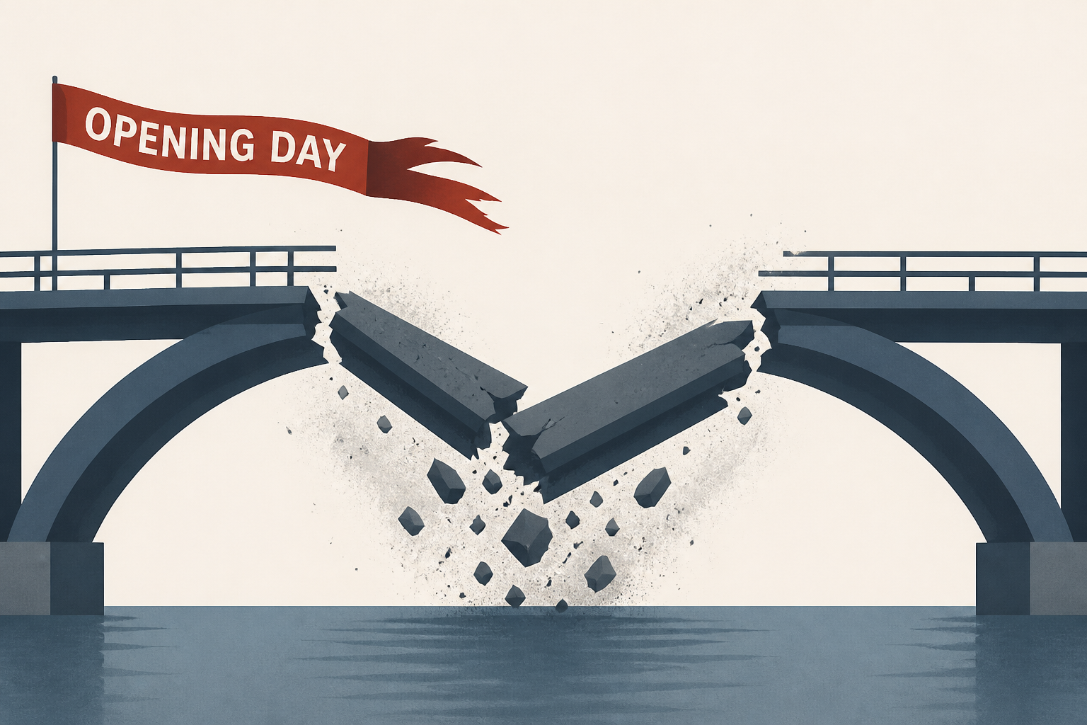 Terrifying Moment Bridge Collapses on Opening Day
