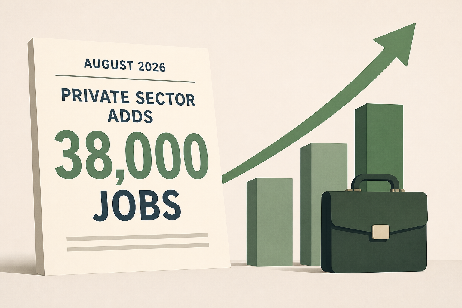 ADP report August 2026: Private sector adds 38,000 jobs