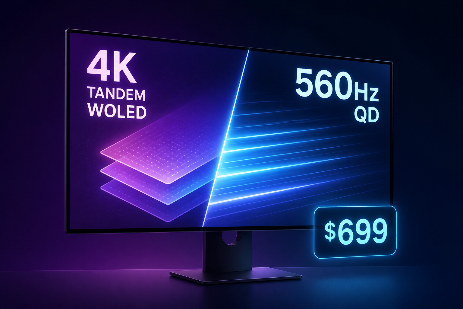 inch 4K Tandem WOLED monitor for $699 and 560Hz QD