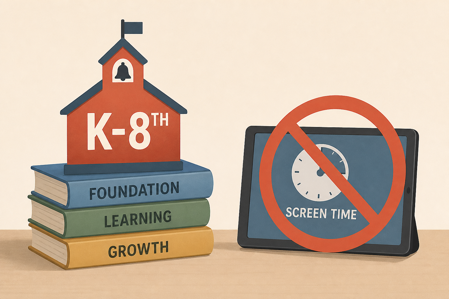 K through 8th grade and limit classroom screen time