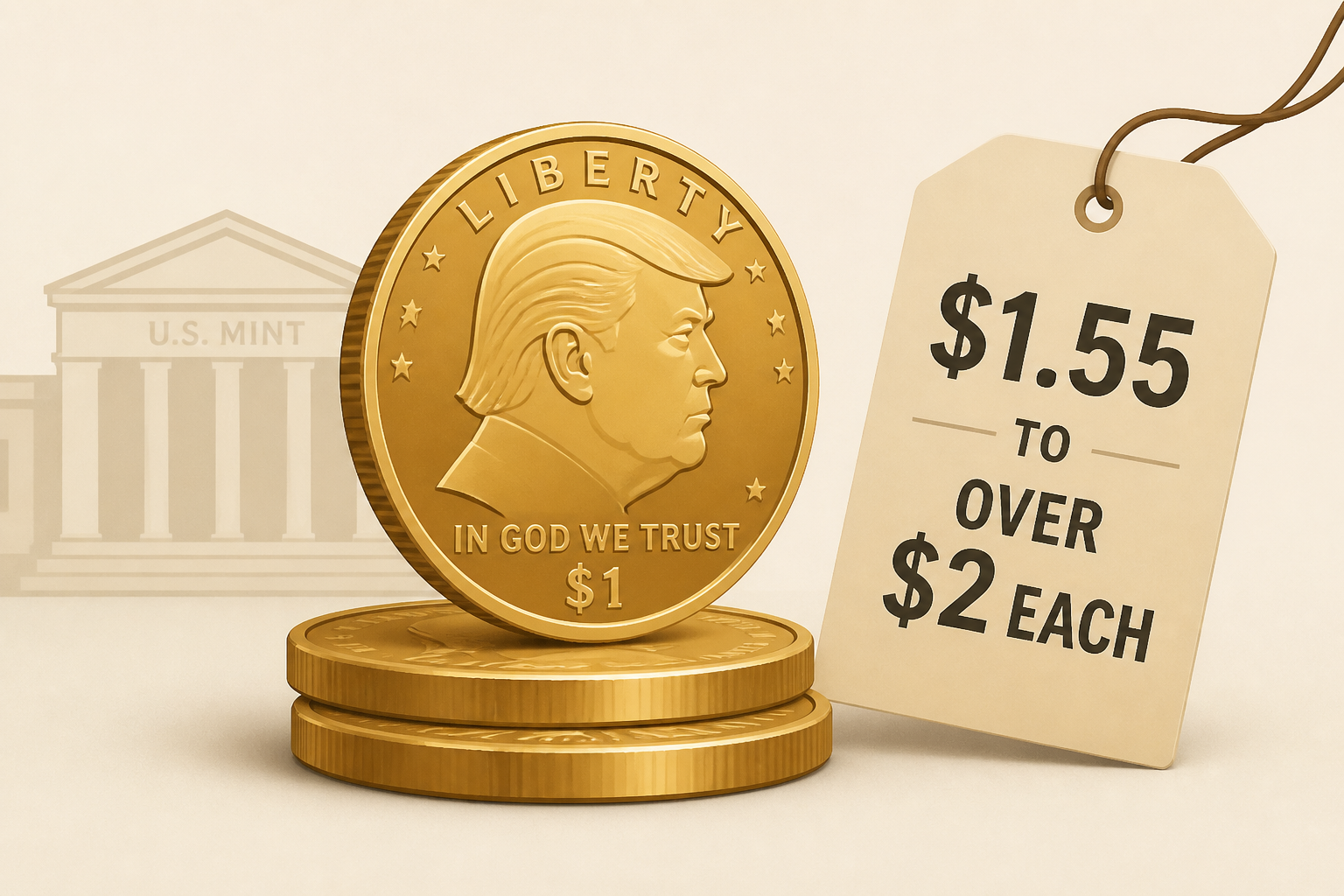 Trump $1 coins go on sale from U.S. Mint, priced from $1.55 to over $2 each