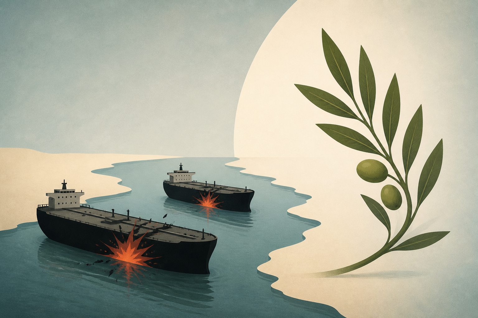 Two supertankers struck in the Strait of Hormuz as Iran president extends olive branch