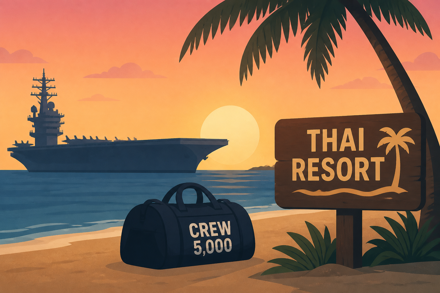 USS Abraham Lincoln’s crew of 5,000 arrive at notorious Thai resort after 270 days at sea