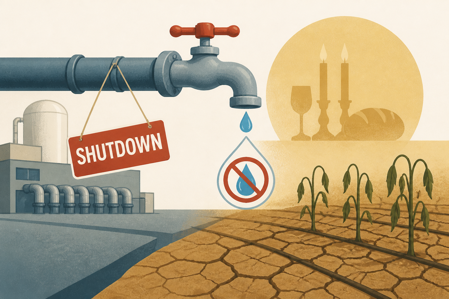 Ongoing desalination plant shutdown threatens Israeli farms ahead of holidays