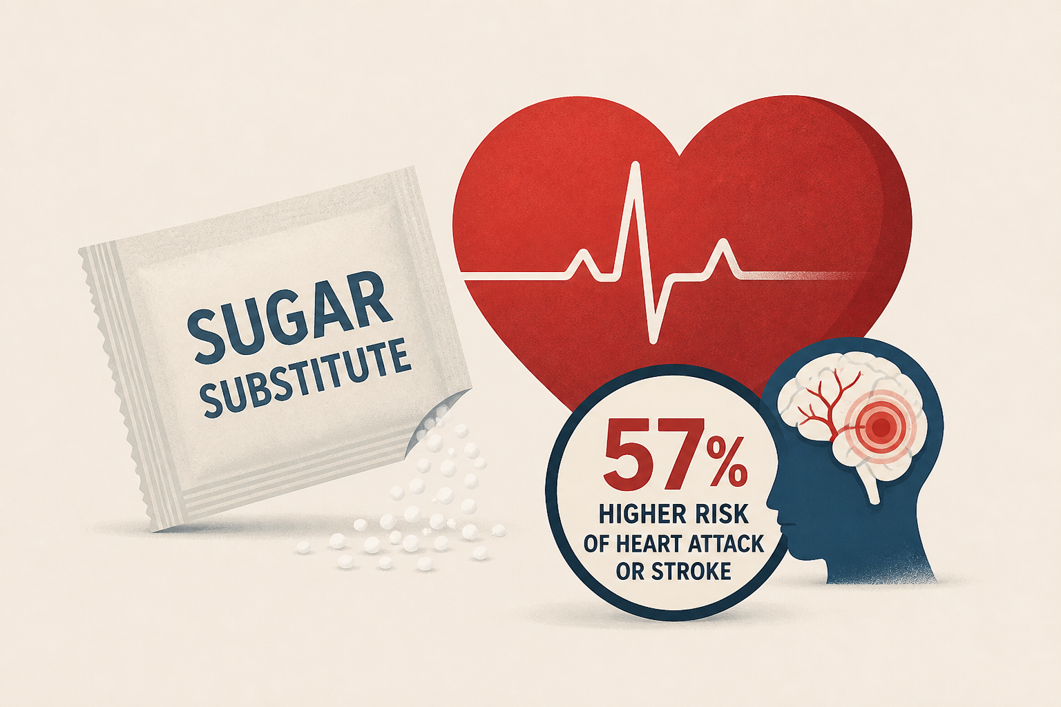 Popular Sugar Substitute Linked to 57% Higher Risk of Heart Attack or Stroke