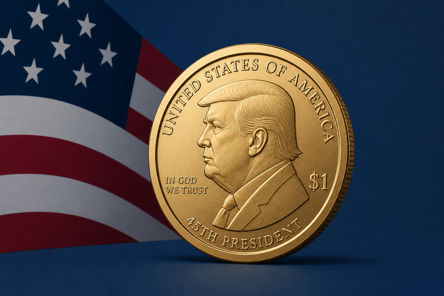 US Mint starts selling $1 coins that feature President Trump's face