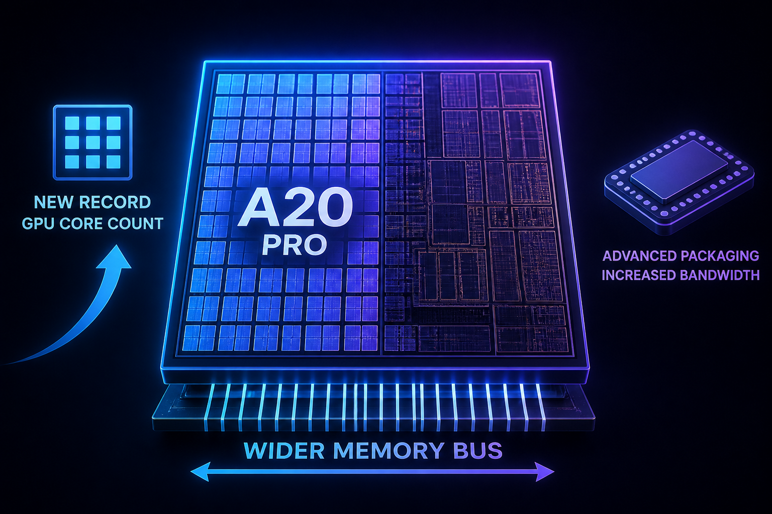Apple’s A20 Pro Front Side Die Shot Shows New Record For GPU Core Count To Deliver Better Graphics Performance, New Packaging Allows For Increased Memory Bus Width