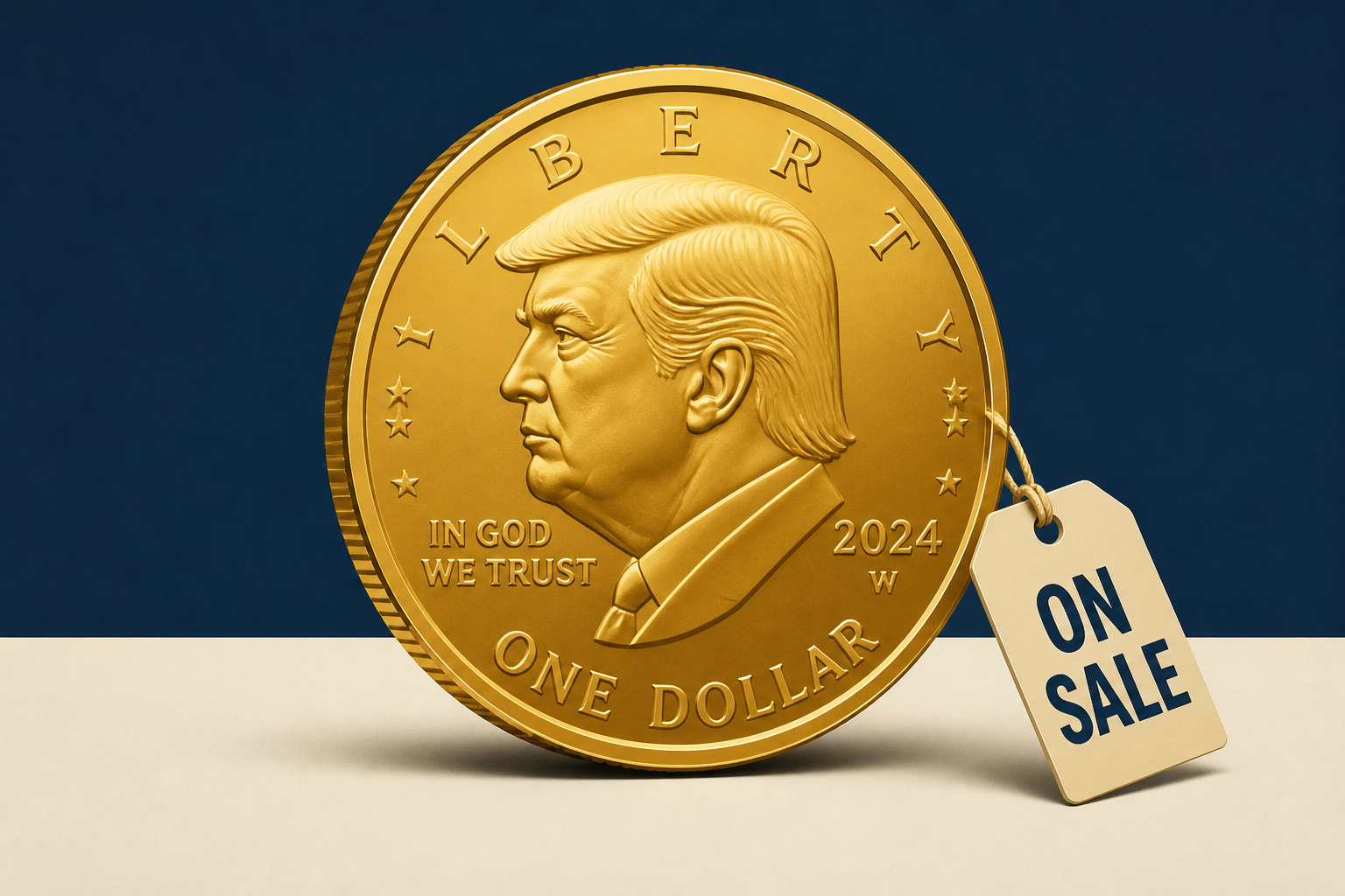 Dollar coin with Trump's face and gold finish goes on sale