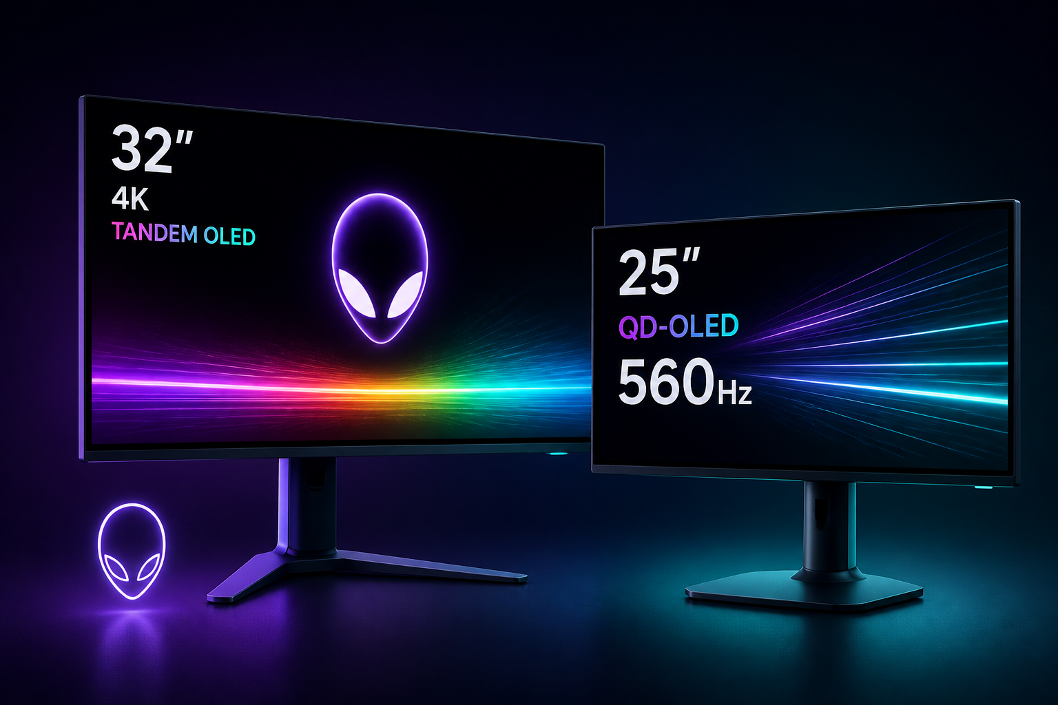 Alienware Debuts 32" AW3226K 4K Monitor With RGB Stripe Tandem OLED While Its 25" AW2527HX Takes QD-OLED Refresh Rate To 560Hz