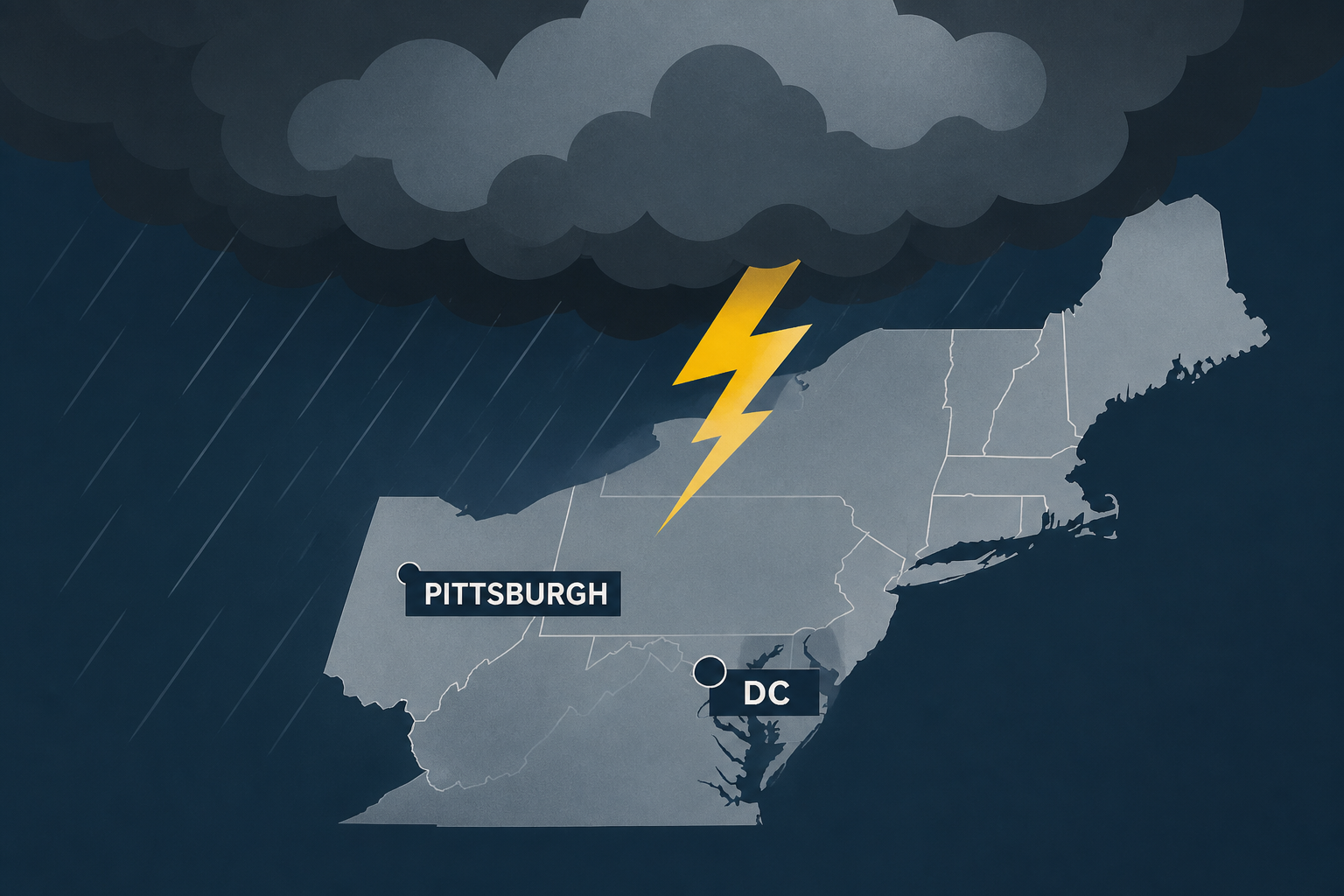 Northeast severe storm threat, includes DC, Pittsburgh